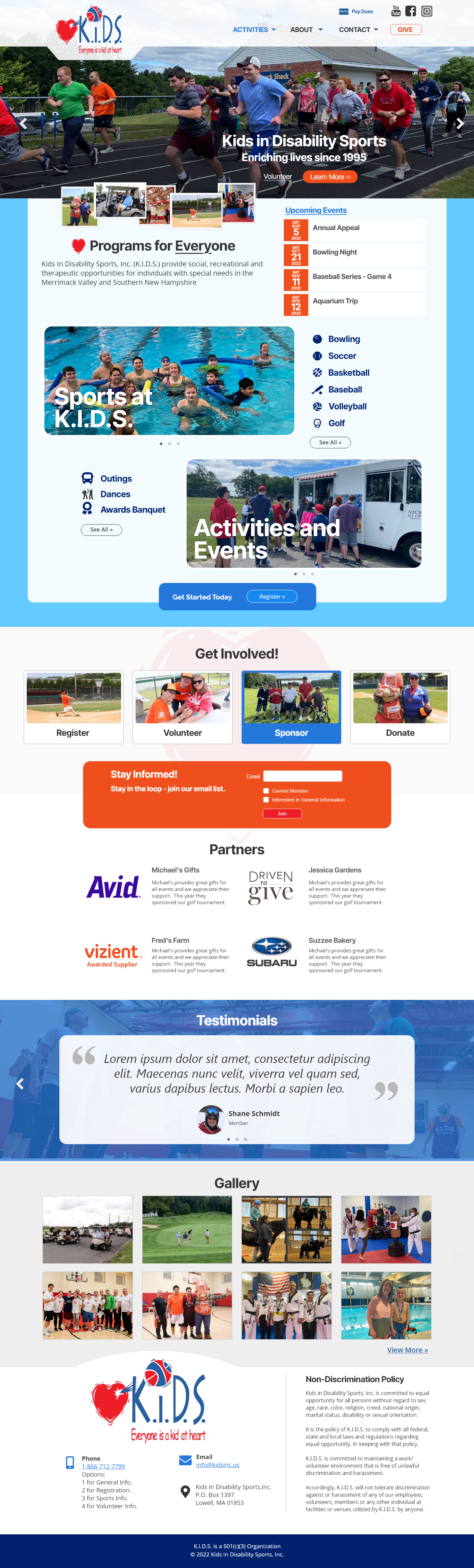 Kids in Disability Sports - Stellar Web Studios
